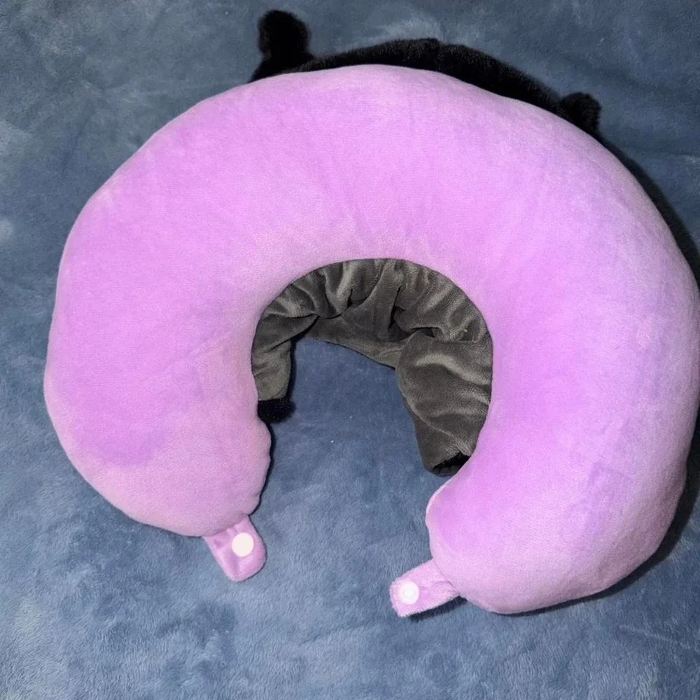 Sanrio Kuromi Kawaii black & purple neck pillow